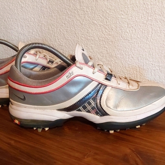 Nike Air Brassie Womens Golfing Shoes Gray/ Pink Plaid Sports Athletic Sz.8 - Picture 3 of 8